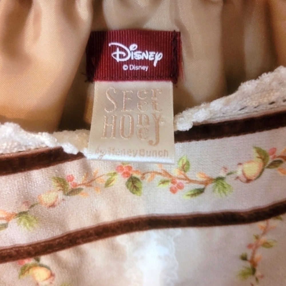 Secret Honey x Disney Honey Bunch Bambi Cream and Brown Floral Midi Dress - Sz 2 - Picture 5 of 12